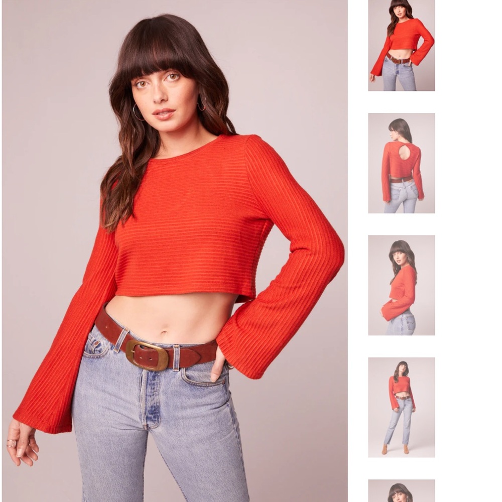 Band of the free rust keyhole crop top